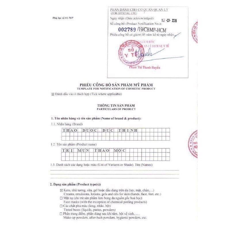 Tinh chất chấm nam ,tàn nhang ,sẹo rỗ Đức Thịnh