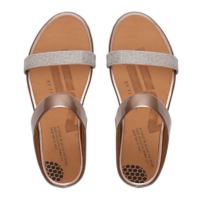 Fitflop Dép Sandal Đế Mềm Đính Đá Thời Trang Đi Biển Cho Nữ