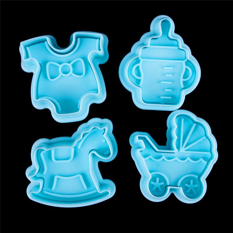 Set 4 khuôn cắt kẹo mềm trang trí bánh tạo hình dễ thương