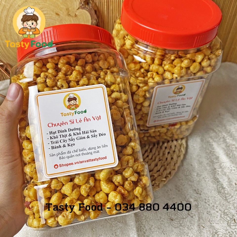 [Hũ vuông] 1,2KG Bắp Sấy Bơ Tỏi  Tatsy Food | HOÀN ĐỔI 100% nếu không như mô tả