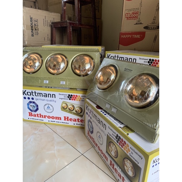 Đèn nhà tắm 2 bóng 3 bóng sưởi ấm nhanh, điều chỉnh từng bóng tiện lợi Đèn sưởi phòng tắm 2/3 bóng bảo hành 12 tháng
