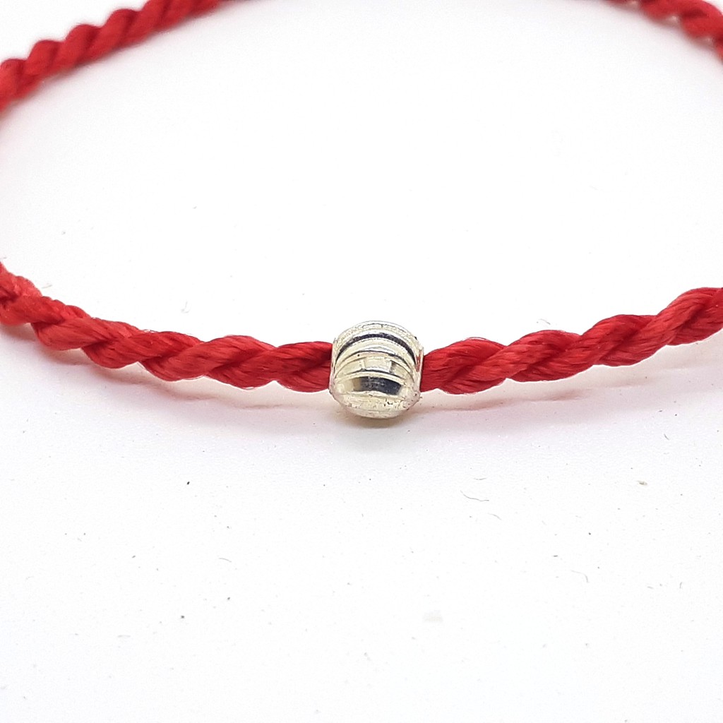 Combo 2 vòng dây đỏ phối bi bạc phay chất liệu bạc thật dành cho cả nam và nữ thích hợp đeo phong thủy mang lại may mắ