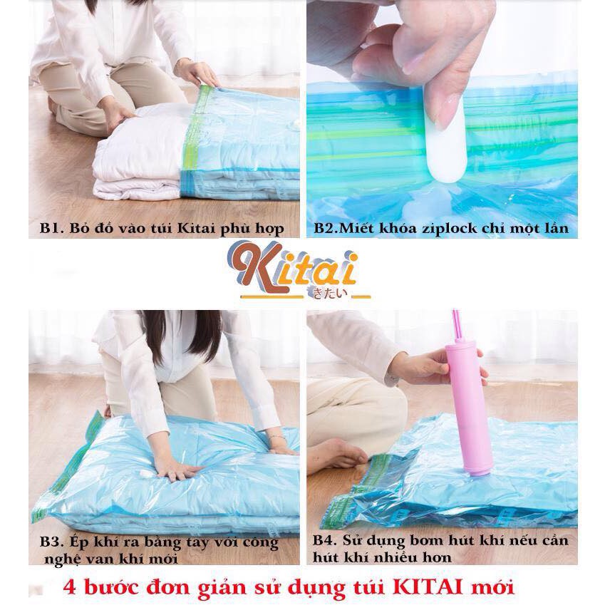 Combo 4 túi hút chân không cỡ lớn Kitai 56*80 cm và 80*100 cm