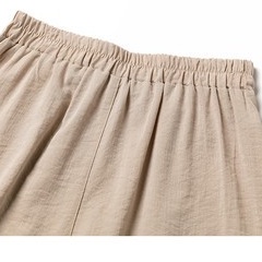 Quần đũi ống rộng cạp chun lưng thun khóa thật màu trắng đen be Quần Culottes ống rộng Mặc ở nhà đi biển đi học công sở