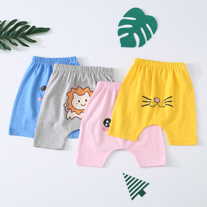 Quần Short Vải Cotton Mềm Mại Thoải Mái Họa Tiết Hoạt Hình Dễ Thương Cho Bé