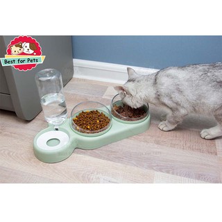Bát đựng thức ăn tự động cho chó mèo, thức ăn cho chó mèo, sữa tắm cho thú cưng