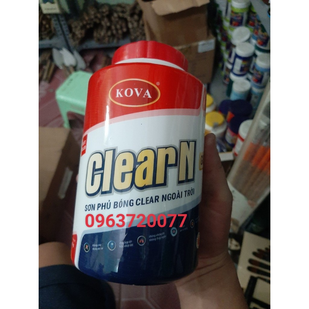 Sơn phủ bóng ngoài trời CLEAR KOVA -1Kg ( phủ bóng tranh tường)