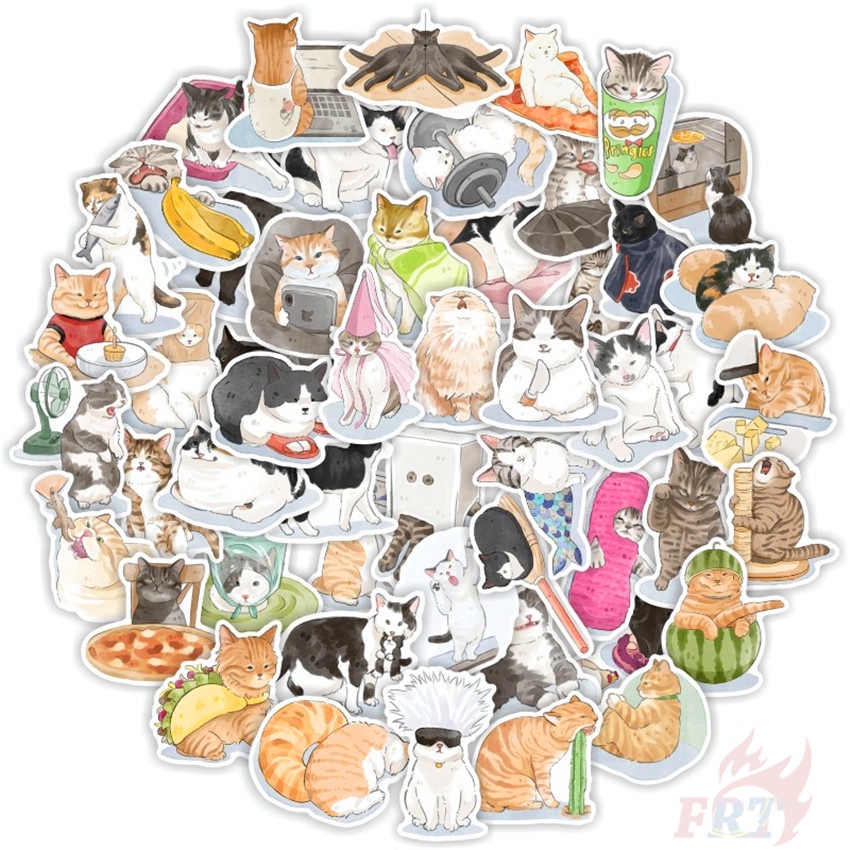102Pcs/Set ❉ Kawaii Kittens Series A Cats Pets Stickers ❉ DIY Fashion Waterproof Decals Doodle Stickers