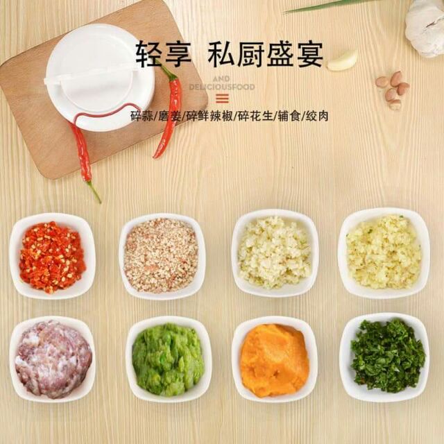 DỤNG CỤ XAY TỎI ỚT Mini Food Chopper  THỰC PHẨM BẰNG TAY🥕🥜🥬🧄