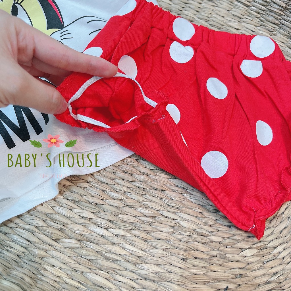 Bộ cộc tay quần đùi chip hình Mickey Minnie siêu đáng yêu (8-15kg)