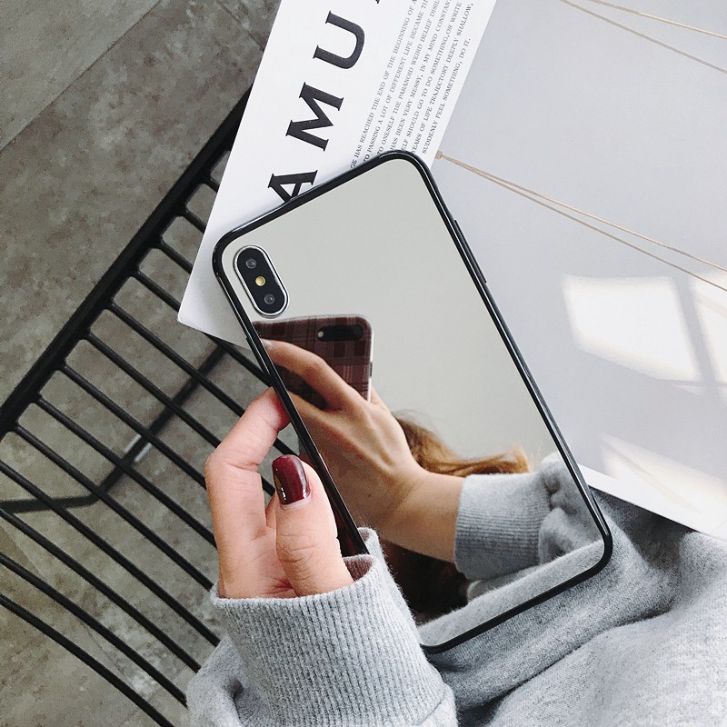 [Ready Stock]Luxury Cosmetic mirror Girly Glass Case iPhone 6 6Plus 7 7Plus 8 8 Plus X XR XS Max 11 11 Pro Max iPhone Mirror TPU Case Shock-Proof Phone Case