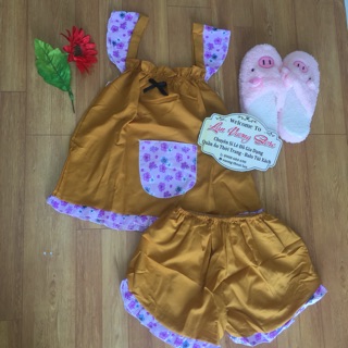 set bộ kate lụa túi hoa