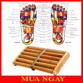 Bàn lăn chân bằng gỗ 6 hàng mx06