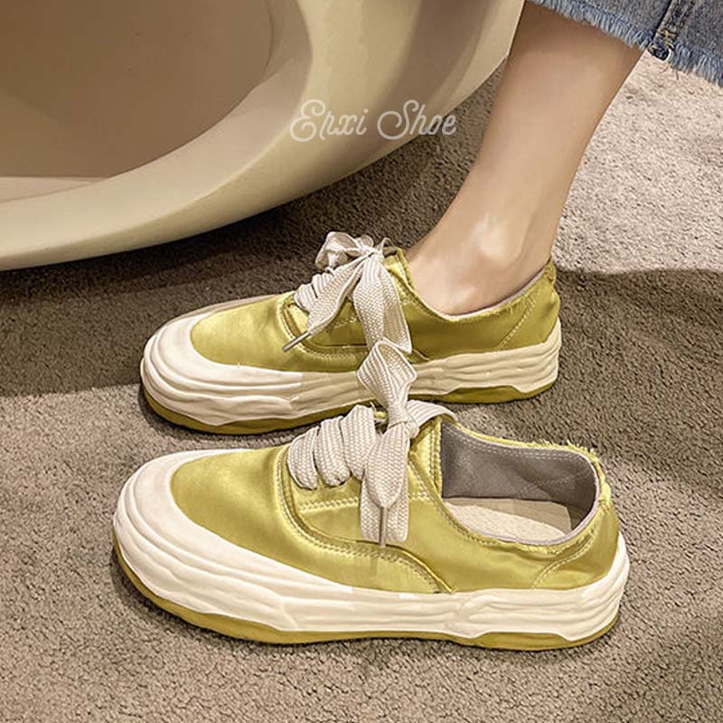 Oeteo Giày Thể Thao Vải Lụa satin Thời Trang Cho Nữ