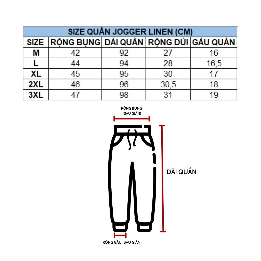 Quần jogger đũi PUNDO chất linen mềm mịn mặc mát màu basic dễ phối phong cách trẻ trung năng động QDPD13