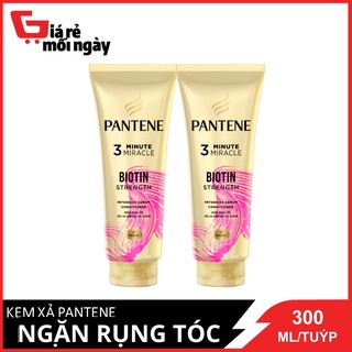 COMBO 2 tuýp kem xả Pantene 3 Phút diệu kỳ Ngăn rụng tóc 300ml