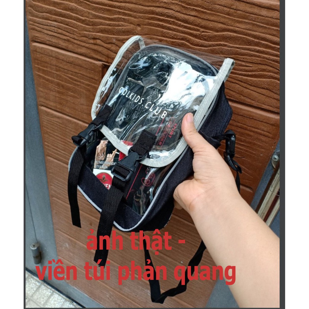 ❤️ ẢNH THẬT ❤️ Túi Phản Quang Mini Bag, TÚI ĐEO CHÉO NAM NỮ PHỐI NHỰA TRONG 2 MÀU ĐEN XÁM T040