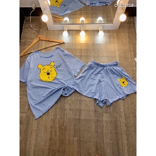 BỘ ĐỒ NGỦ HOẠT HÌNH SIÊU CUTE (QUẦN XÒE DẠNG VÁY)