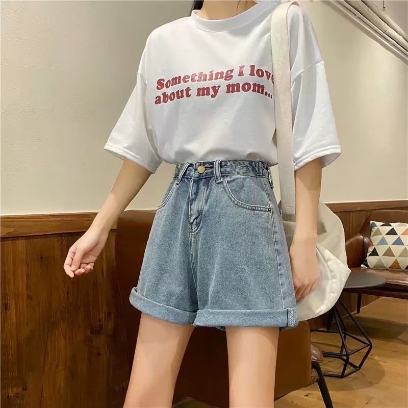 Quần Jean Ngố Lững Ống Rộng Nữ, Quần Sọt 2 Túi Chất Bò Lưng Cao ULZZANG | BigBuy360 - bigbuy360.vn