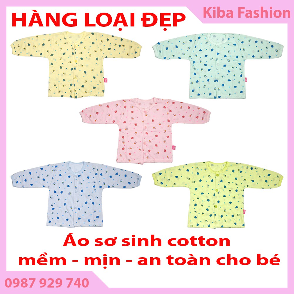 Set 5 Áo Dài Tay in hình cho bé trai bé gái sơ sinh từ 3-6kg ( hình in theo lô hàng)