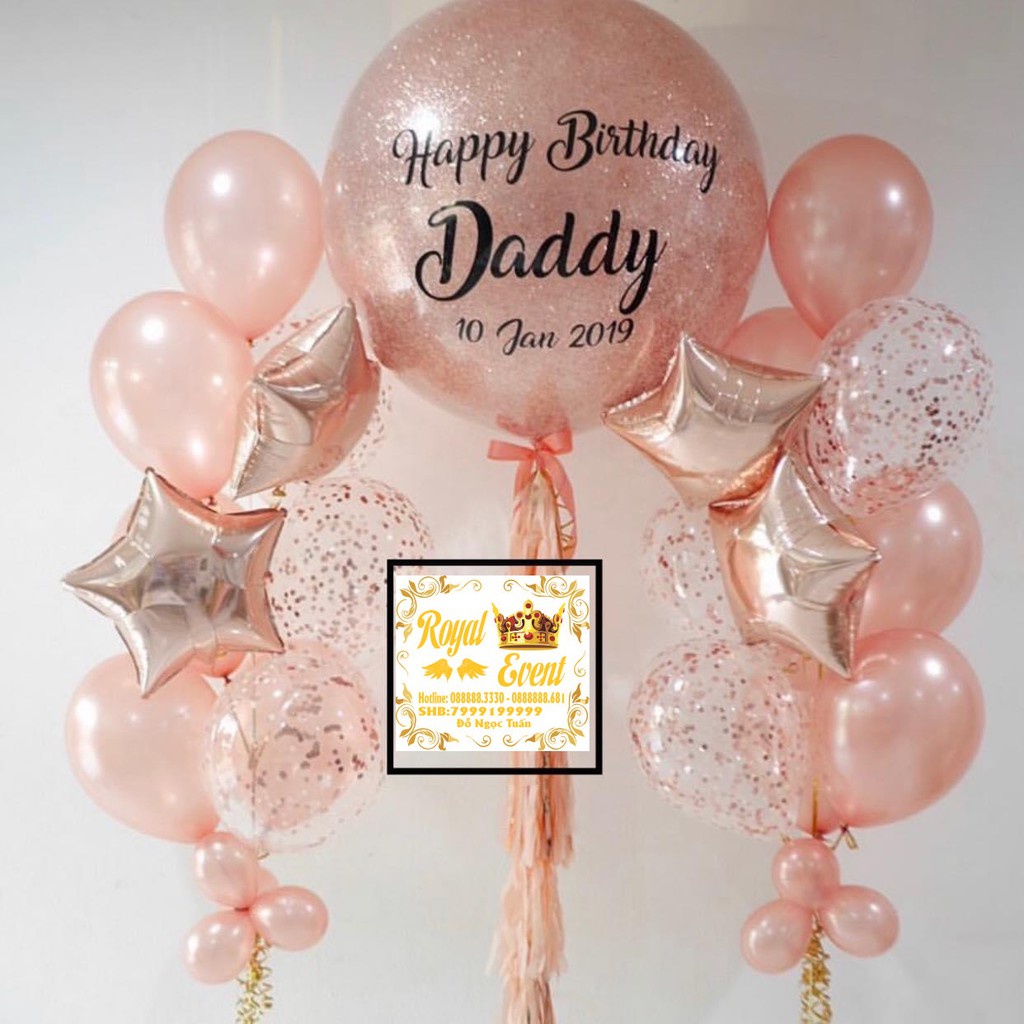 Bóng jumbo trong suốt thả nhũ bạc-rose-vàng làm siêu đơn giản nhà-Rung decor