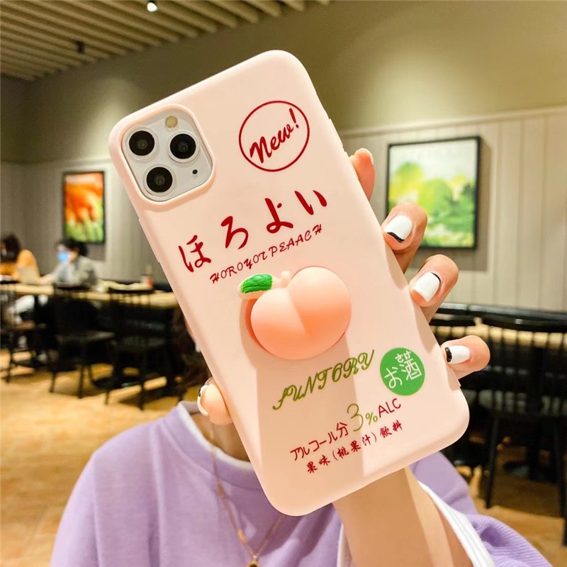 Ốp Điện Thoại Hình Quả Đào 3d Cho Iphone 12 Pro Max 12 Mini 11 Pro Max Xs Max Xr 6 6s 7 8 Plus Samsung S20 Ultra S20 Plus Note 10 Note 20 S9 Plus