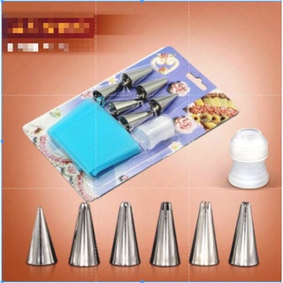 Bộ Đui 6 Cái Kèm Túi Bắt Kem Silicon Và Chốt Giữ Đui