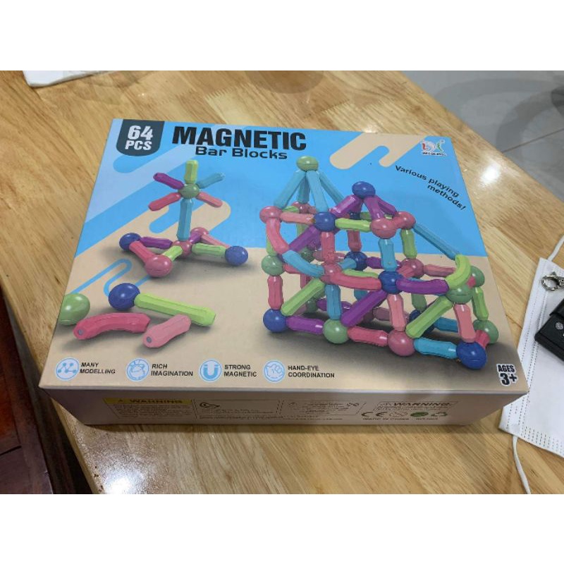 Ghép Hình Nam Châm 64 Chi Tiết Đồ Chơi Thông Minh Cho Bé