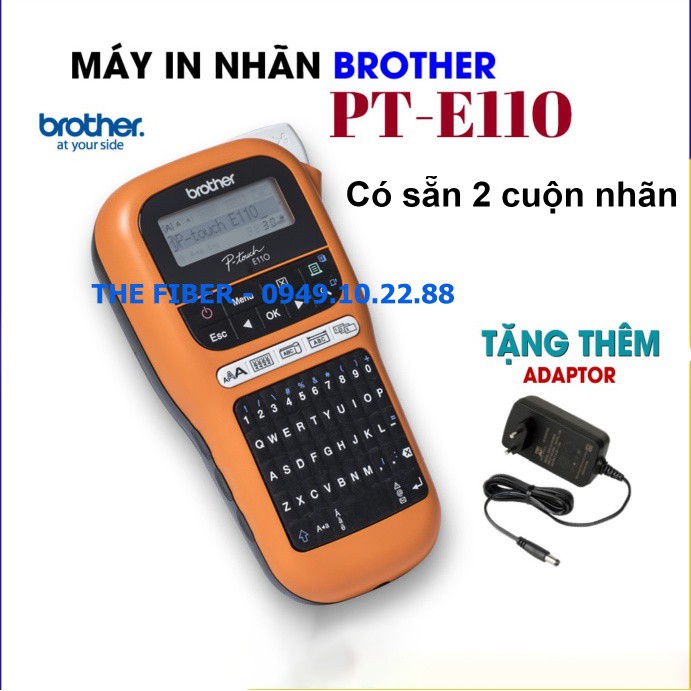 Máy in nhãn cầm tay Brother P-Touch PT-E110 - Tặng 1 cuộn nhãn 12mm Kèm