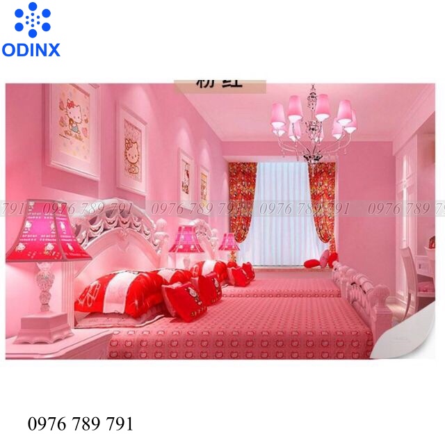 10m Giấy Dán Tường Màu Hồng Trơn Có Keo Sẵn Cho Phòng Ngủ Đẹp ODINX