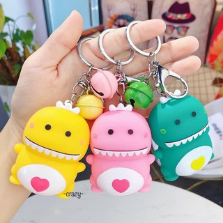 [FreeShip 50K] Móc Chìa Khóa, Móc Treo Balo Khủng Long Mập Cute Có Chuông (Ảnh Thật)
