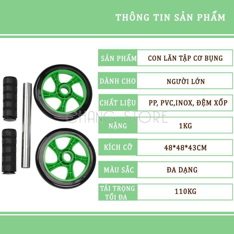 Con Lăn 2 Bánh Tập Cơ Bụng + Tặng Kèm Thảm Tiện Dụng