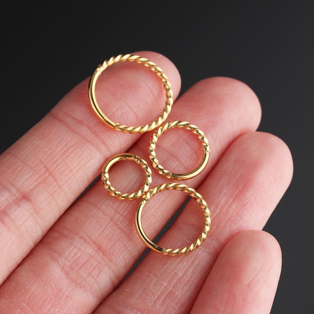 Khuyên Mũi Tròn Dạng Xoắn Bằng Thép Không Gỉ Thời Trang