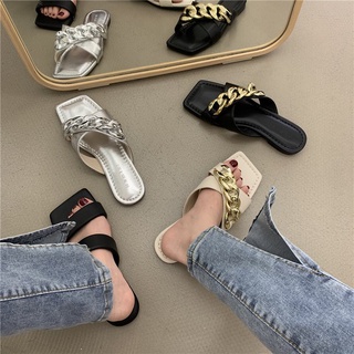 Dép Nữ Đế Thấp Quai Chéo Thời Trang Hàn Quốc Xinh Xắn