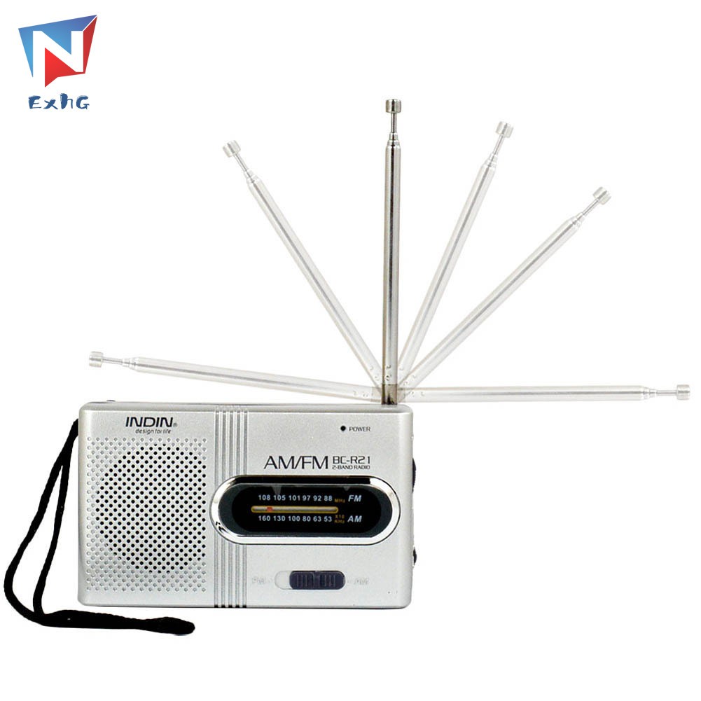 ExhG❤❤❤High quality Mini Portable AM/FM Radio Telescopic Antenna Radio Pocket World Receiver Speaker @VN