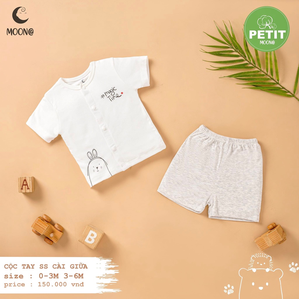 Bộ cộc tay sơ sinh cài giữa Moon