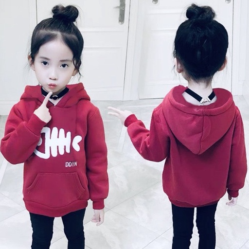 Áo khoác nỉ hoodie bé gái Con Xinh hình in xương cá,thời trang thu đông dành cho trẻ em từ 4 đến 10 tuổi