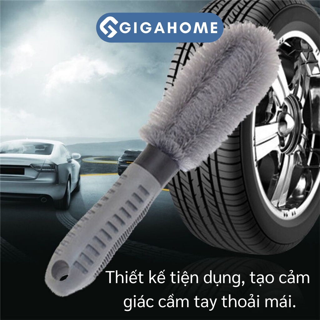 Bàn Chải Chổi Vọ Vành Xe Ô Tô, Xe Máy GIGAHOME Tay Cầm Thẳng 8680