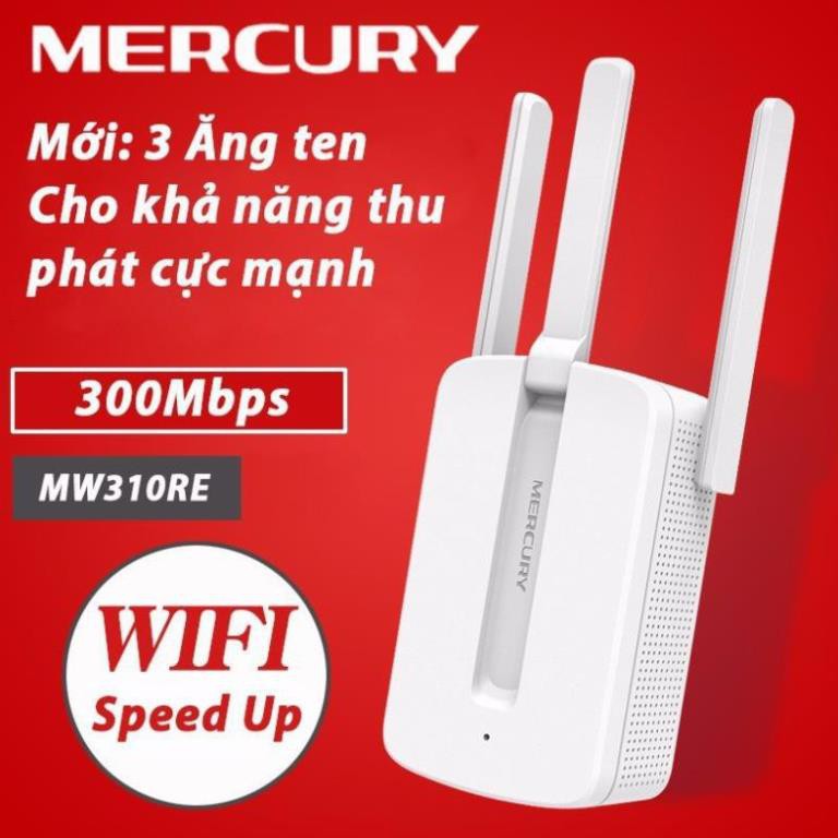 Bộ Kích Sóng Wifi ,Bộ Kích Sóng Wifi Mercury Repeater MW310RE 3 Anten Cực Mạnh