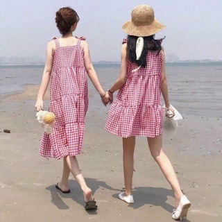 Set 2 váy + 2 mũ mẹ bé ( mẹ Vy Vy)