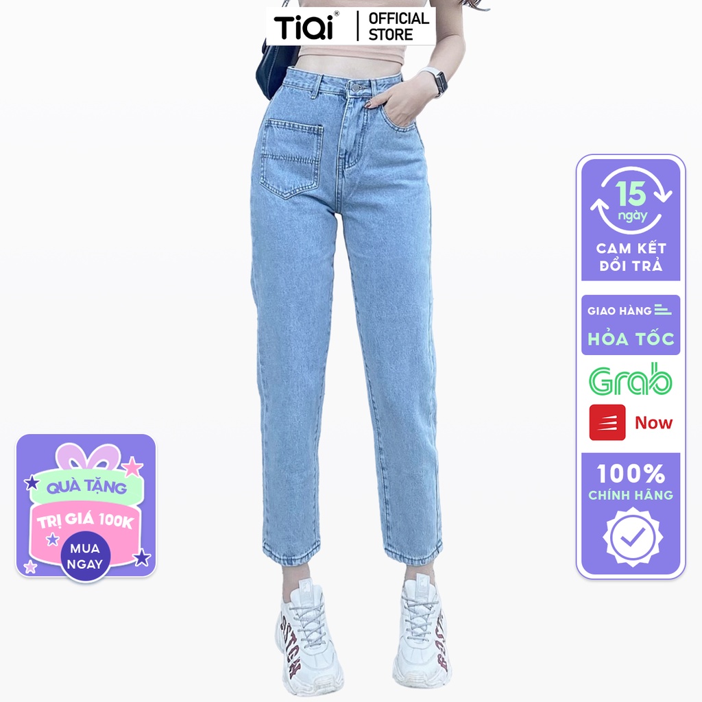 Quần Baggy Jean Nữ Lưng Cao Tôn Dáng TiQi Jeans B1-192