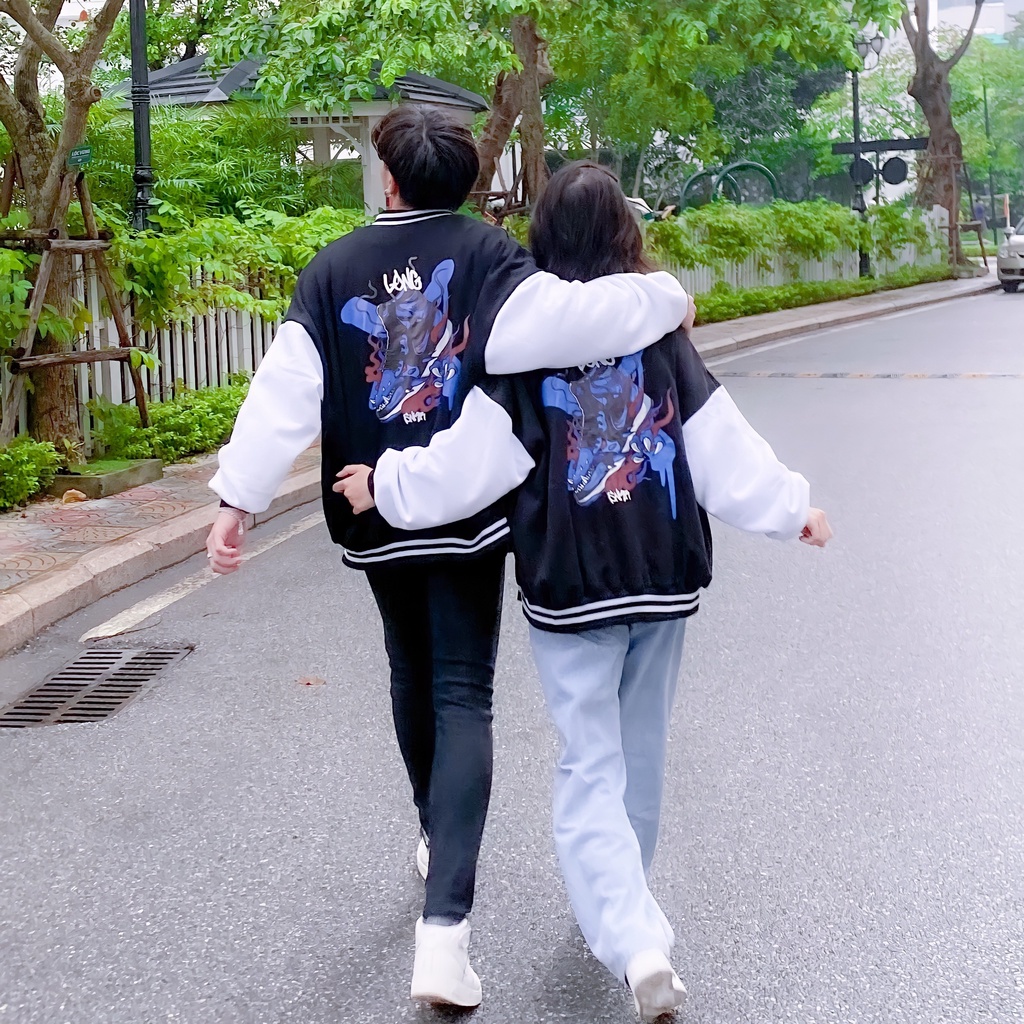 [Tặng Sticker và khăn Tuban] _ Áo khoác VARSITY ĐEN VER2 Hắc Long họa tiết Longsnkr chất nỉ cao cấp - Bomber /Varsity