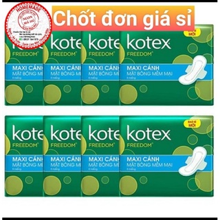 Kotex freedom dày cánh - mỗi gói 8 miếng - hsd luôn mới