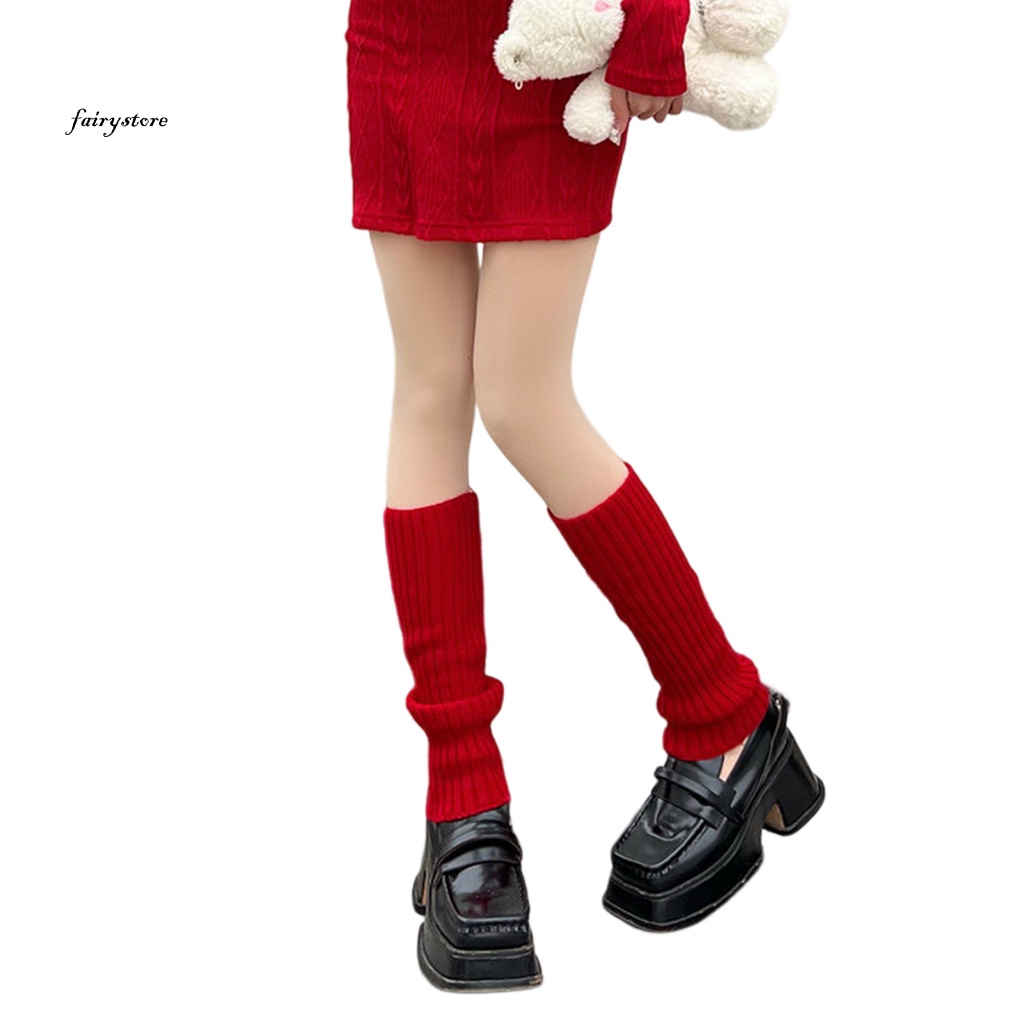 Fairystore| 1 Đôi Tất Ống Chân Giữ Ấm Chân Vào Mùa Đông Cho Nữ