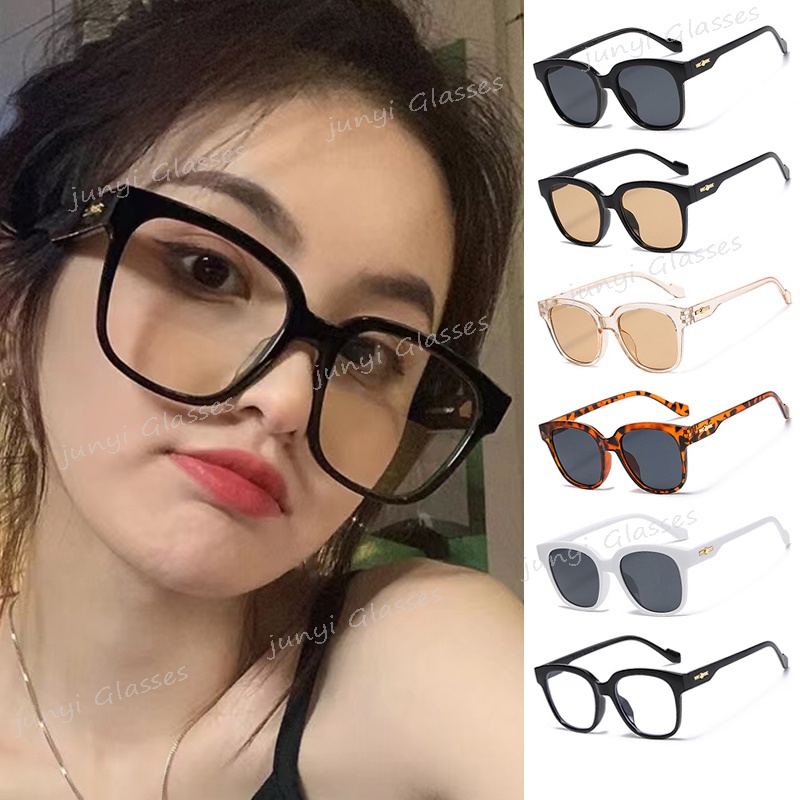 Kính Mát Gọng Vuông Oversize Chống Tia UV Thời Trang Đường Phố Hàn Quốc