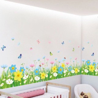 Decal dán tường: Hoa đa sắc màu xinh xinh