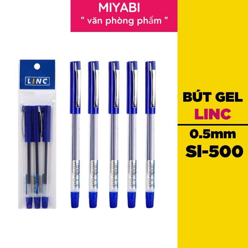 Bút bi nước xanh ngòi 0,5mm LINC dùng cho văn phòng -1 cái