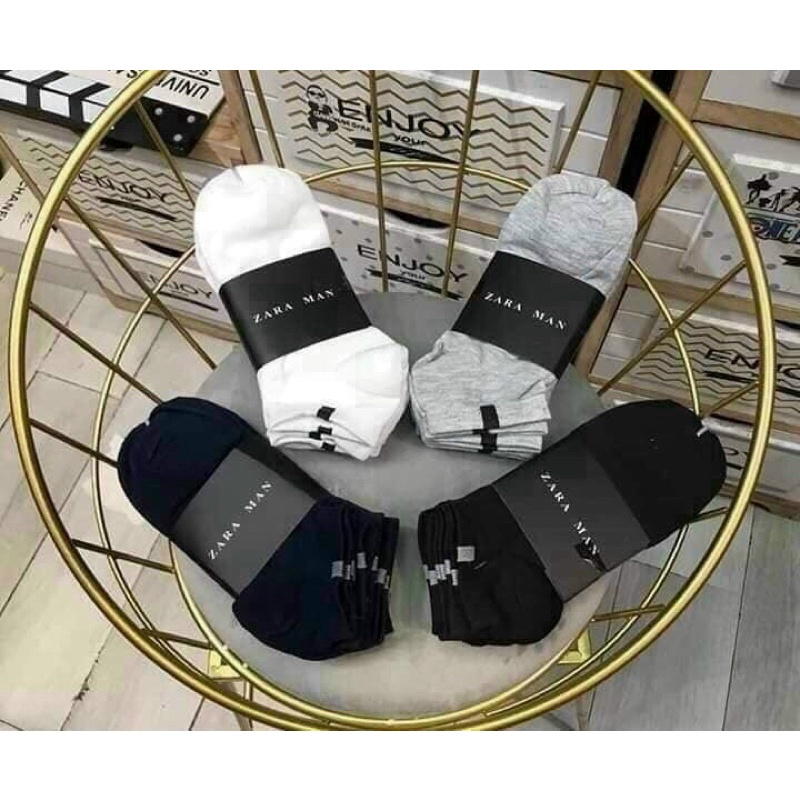 Combo 5 đôi Tất nam cổ thấp. tất chân nam cotton 4 chiều thoáng mát