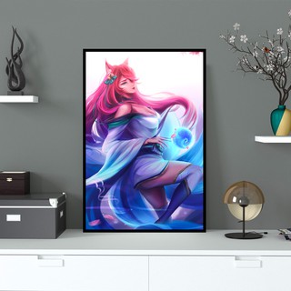Tranh Canvas Liên Minh Huyền Thoại Ahri Dễ Thương