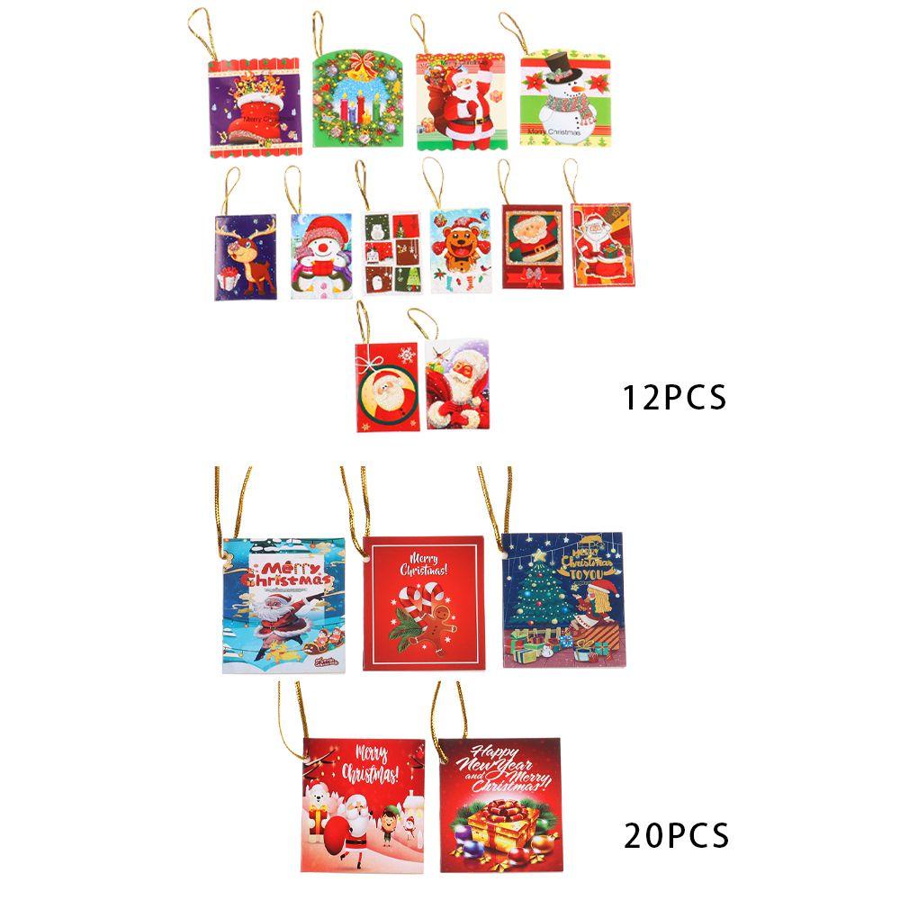 Set 12 / 20 Tấm Thiệp Treo Trang Trí Cây Thông Noel
